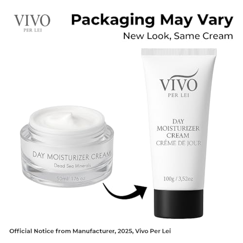 Vivo Per Lei Dead Sea Day Cream - Face Moisturizer for Women - Moisturizing, Hydrating, Non Greasy - 3.4 Fl. Oz. - Pack of 4