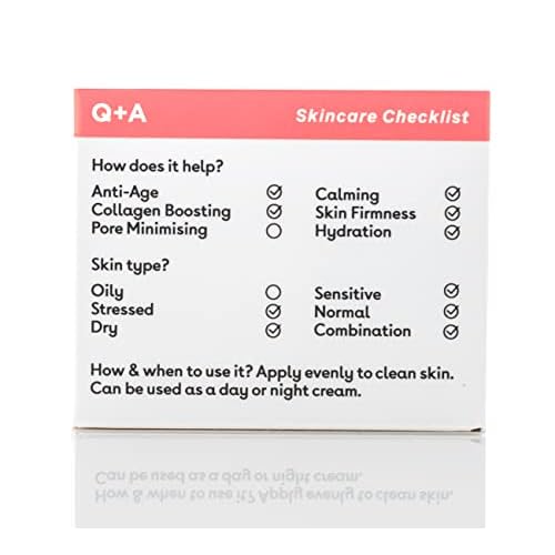 Q+A Collagen Face Cream (50g), Natural Skincare Anti-Ageing Face Care with plant-powered Collagen, Shea Butter and Magnesium, Hydrating and Firming Day Cream