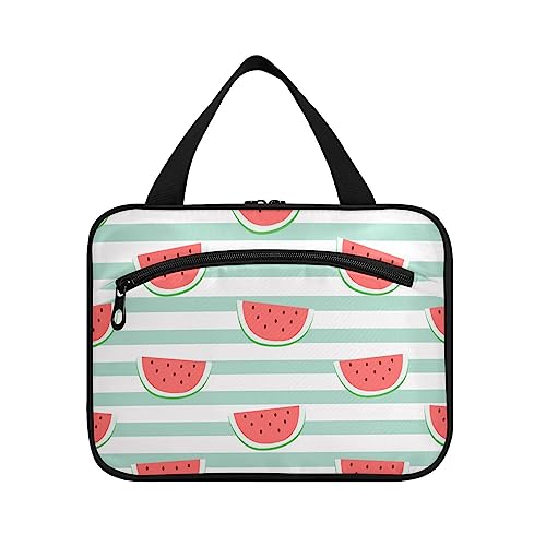 senya Toiletry Bag Travel Bag with Hanging Hook Cute Red Watermelon Slice Makeup Cosmetic Bag Travel Organizer Water-resistant for Toiletries Accessories Shampoo Full Sized Container,L