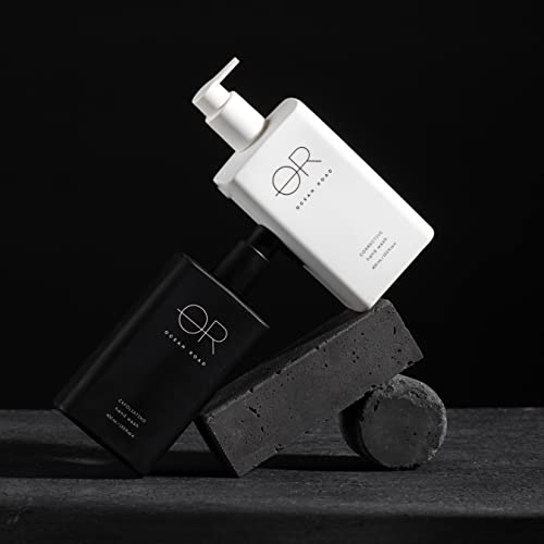 OCEAN ROAD Black Exfoliating Hand Wash 13.5 fl oz - Volcanic Sand Granules & Desert Harvest Fruits, Gentle Natural Scrub that Softly Exfoliates, Ethically Sourced, Vegan, Australian Made