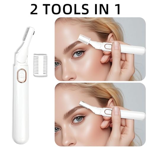 CHANGAR Electric Eyebrow Trimmer Women Precision Face Razors Portable Electric Hair Remover for Face Neck Fuzz Lips Leg Bikini (Battery Operated)