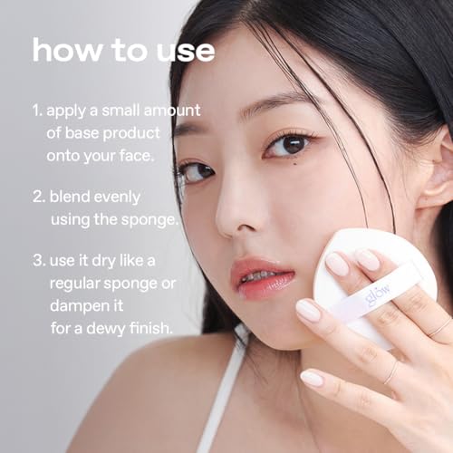 glow cloud sponge 3EA | featuring skin-friendly rubycell | puff-shaped sponge that effortlessly simplifies makeup application, perfect makeup sponge for quick and even application, 0.13 lbs