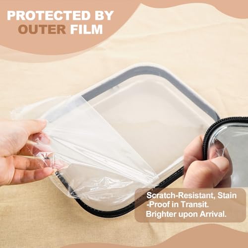 3PCS Clear Hard Shell Zipper Case,Toy Organizers and Storage Box,Clear Toiletry Cosmetic Case,Travel Makeup Bags, Diaper Bag Organizer,Pencil Case,Stackable Portable Transparent Zipper Pouches Black-M