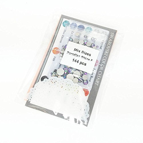 SWAROVSKI CRYSTAL PARADISE SHINE (001 PARSH) 144 pcs 2058/2088 Crystal Flatbacks rhinestones nail art mixed with Sizes ss5, ss7, ss9, ss12, ss16, ss20, ss30