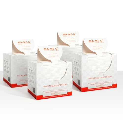MAMEO Ultra Thick Disposable Face Towels XL, Lint-Free Facial Wipes for Makeup Removal & Gentle Skin Care,Household Essentials,160 Count£¨4 Pack£©