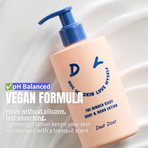Dear Doer] The Hidden Silky Body & Hand Lotion | Vegan | 10.14 fl.oz - pH-Balanced, Non-Sticky Lotion, No Added Silicone, for Velvety Skin