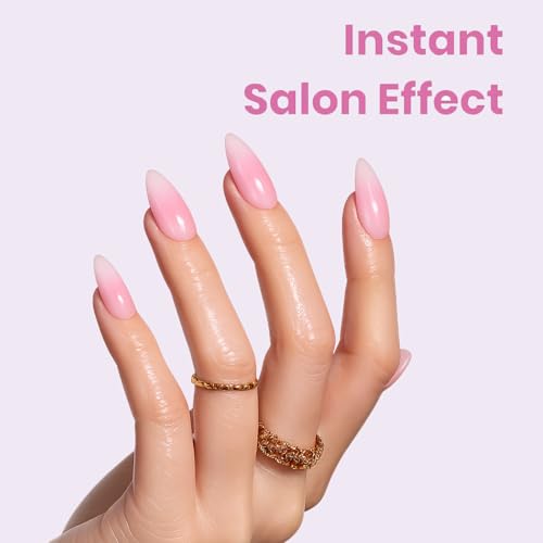 Beetles Tipex Lite Pre-Built Apex Nail Tips, Almond Medium,16 Sizes | 00-14, Flat-Nail Friendly Acrylic Tips for Natural Nail Beds, Easy for Beginner DIY