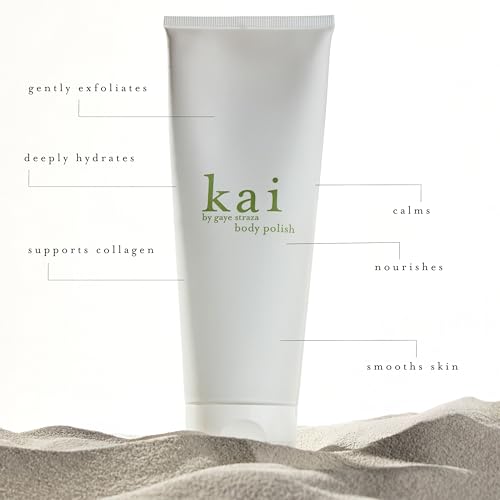 kai body polish ? 8 oz exfoliating scrub with sugar & sea salt, light white floral scent experience smooth, soft skin you¡¯ll love | hydrating, clean beauty ritual - recyclable packaging