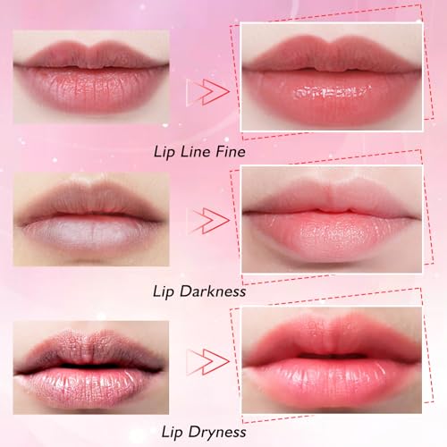 Adofect 30 Pieces Peach Moisturizing Collagen Lip Masks Crystal Lip Care Gel Pads Patches, Mouth & Lips Age Defying Masques - Great for Anti-Chapped, Anti-Wrinkle, Plump Your Lips, Rose Red