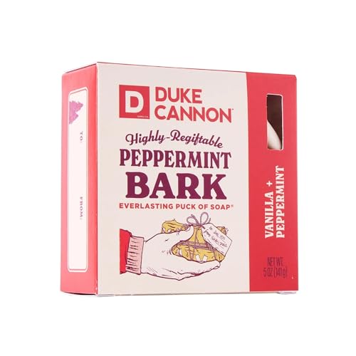 Duke Cannon Peppermint Bark Soap for Men ? Refreshing Holiday Scent, Long-Lasting Puck of Soap, 5 oz Bar