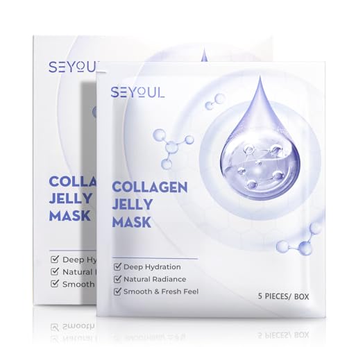 Collagen Jelly Mask ? With 83% Hydrolyzed Collagen & Niacinamide | Hydration, Refreshing Essence, Suitable for All Skin Types ? 5 Sheets