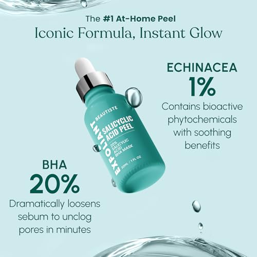 30 DAY MIRACLE BHA 20% Peeling Solution - Clinical Strength BHA Liquid Exfoliant for Clogged Pores, Wrinkles & Blackhead Remover - Salicylic Acid Serum & Chemical Exfoliant for Face Peel 1oz