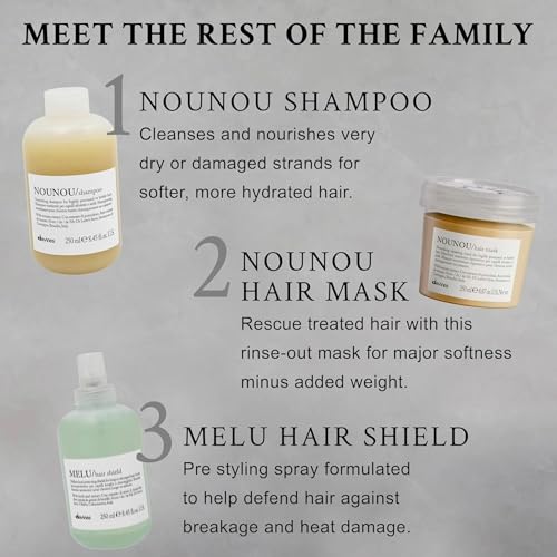 Davines NOUNOU Hair Mask, Nourishing And Repairing Treatment For Bleached, Permed Or Relaxed Hair, Add Shine Weightlessly