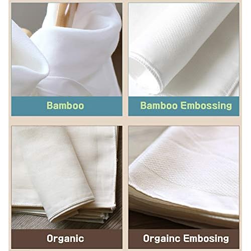 Angel-in-Moms [10 Packs] Organic Cotton Cloth Soft Muslin Gauze Handkerchief Washcloths, Wide Size 14 inch x 14 inch, Facial Cleansing Cloths, Hankies Makeup Remover Towel (Organic Embossing)