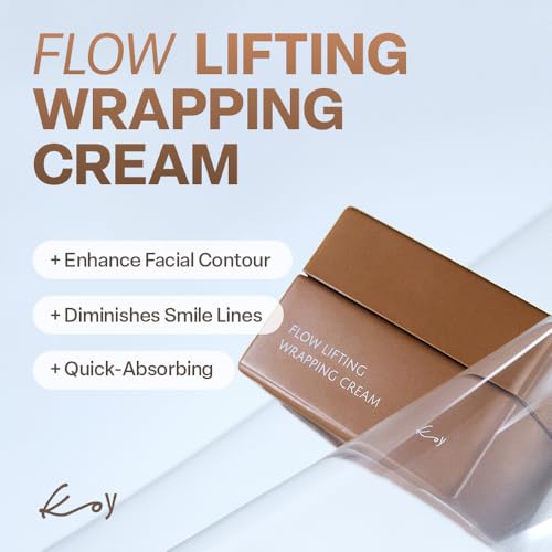 KOY Flow Lifting Wrapping Cream, Anti Aging Face Moisturizer, Face Firming Cream, Lifting Skincare, Reduce Wrinkles, Radiant Skin with Volufiline & Botanical Extracts for All Skin Types, 1.69 fl oz