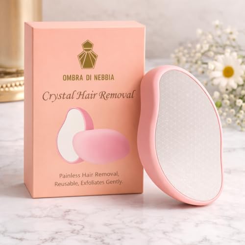 Crystal Hair Eraser Reusable Nano-Glass Hair Remover & Exfoliator for Men & Women | Painless Physical Epilator Stone for Smooth, Silky Skin (Black)