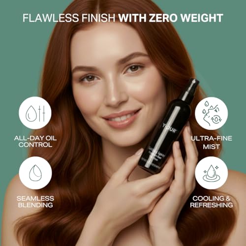 Y'OUR Anti-Smudge Silky Setting Spray: 16HR+ Makeup Lock | Transfer & Water Proof | 2-in-1 Hydrating & Calming Mist with Vitamin E | Ultra Fine Vegan Mist | Alcohol-Free, Paraben-Free, Gifts for Women