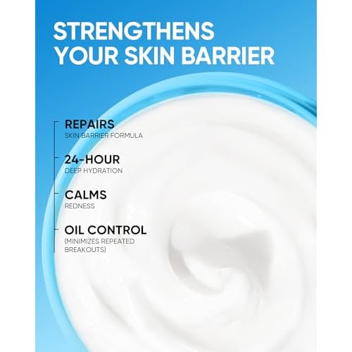 Face Moisturizer with 5X Ceramides, Hydrating Moisture Barrier Repair Cream for Sensitive/Oil Skin Types, Hyaluronic Acid & Centella, Daily Facial Moisturizer, Non-Comedogenic 30g/1 fl.oz