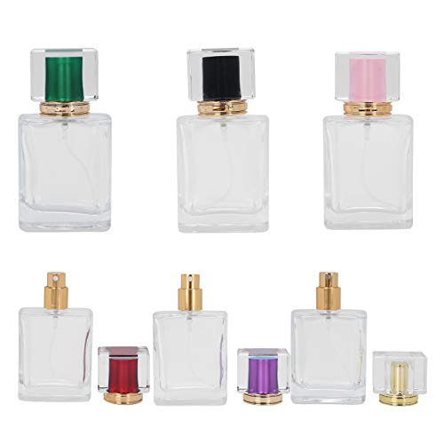 Sonew 6Pcs Glass Refillable Spray Bottle, Empty Perfume Bottle Atomize Cosmetic for Travel or Home DIY (50ml)