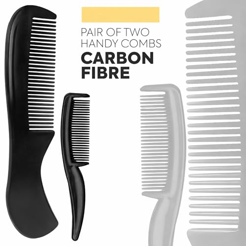 Beauty & Crafts- 5'' German Beard Mustache Scissors - 2 Mustache Comb for Facial Hair with Beautiful Pouch - Beard Trimming Scissors Use for Grooming, Cutting, and Styling of Mustache (Black)
