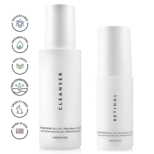NAELI Retinol Night Moisturizer & Gentle Facial Cleanser Set ? Natural Anti Aging Skincare Gift for Women & Men, Reduces Wrinkles, Improves Skin Texture, Soothes & Hydrates.