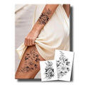 Semi Permanent Tattoos, 2 Sheets Realistic Large Thigh Temporary Tattoo for Women Adult, Fake Tattoos for Arms Calves Waist, Waterproof, No Reflective, Lasts 1 Weeks(Sexy Floral Rose Tattoo)