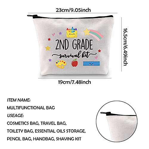 WCGXKO 2nd Grade Teacher Gift Survival Kit Zipper Pouch Makeup Bag