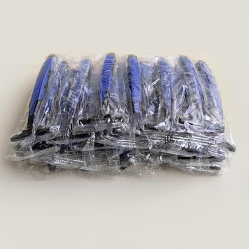 Individually Wrapped 3 Blades Razors Bulk, Travel Size Disposable Manual Razors with Stainless Steel Blade (Blue) (100)