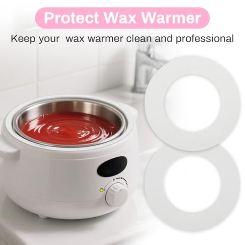 Wax Collars for Wax Pot - 50PCS Disposable Coated Paper Protective Clean Collar for 14oz Wax Warmer Melting Pot for Hair Removal Women Wax Bath Accessories Esthetician Professional Supplies