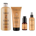 FARMASi Keratin Therapy Hair Care Set: Repairing Shampoo 12.2 fl oz, Hair Mask 6.7 fl oz, Leave-In Serum 1 fl oz, Repair Spray 3.9 fl oz for Dry Damaged Hair, Smoothness & Shine System