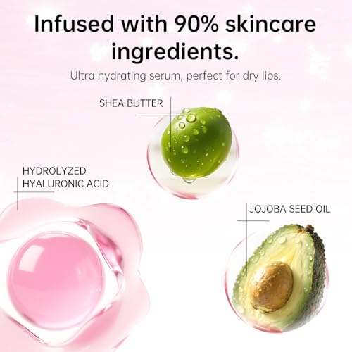 CATKIN Lip Plumper Gloss, Tinted Lip Serum with Hyaluronic Acid & Jojoba Oil, Non-sticky Volumizing Hydrating Formula for a High Shine Maximum 3D Look, Plump & Soft Lips 0.12 Fl Oz-C05 Chocolate Amber