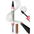 Vevivia 2-in-1 Dual-Ended Eyebrow Pencil & Gel - Magical Micro-4 Tip Applicator, Clear Brow Gel, Fuller Eyebrows, Stay On All Day, Dark Brown