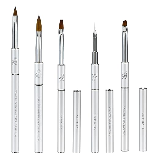 Tones Kolinsky Professional Pure Acrylic Nail Brush - 100% Sable Hair for Sculpting and 3d Nails Art Extension Premium Nail Art Brush for Acrylic Application with Protective Cap Ultra Precise (#10)