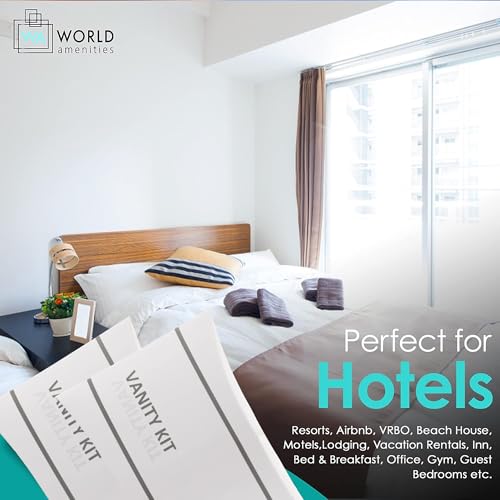 World Amenities Necessities Grooming Vanity Kit | Hotel Amenities | Includes Sewing Kit, Nail File, Cotton Swabs, 2 Cotton Rounds and Band-Aid | Pack of 25 Kits