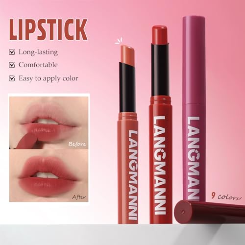 M?TYSUR Matte Lipstick - Non-Sticky, Long-Lasting & Waterproof Lipstick for Women, Richly Pigmented, Hydrating Lip Makeup with Smudge-Proof Formula, 1 Count, 0.07oz