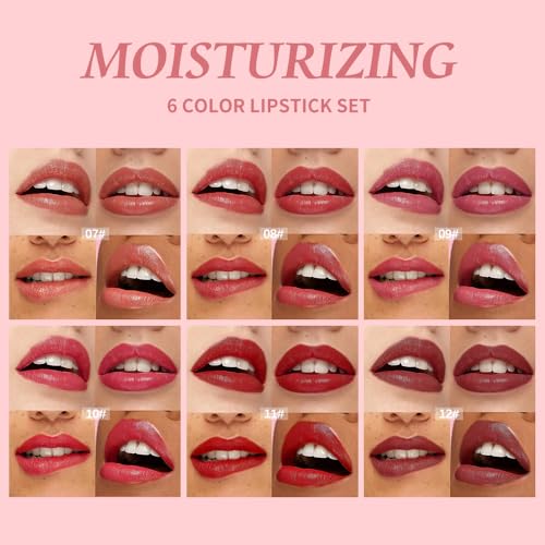 12 Colors Lip Gloss Set, High-Shine Waterproof Collection, Long Lasting Moisturizing Formula with Mirror Finish, Adult (14#, 6Count (Pack of 1))