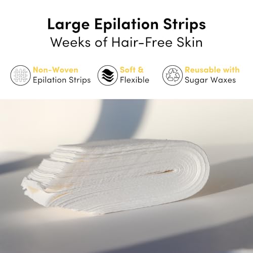 Parissa Epilation Strips (Large) | Non-Woven Waxing Strips, Soft & Durable for All-Over Hair Removal, 100% Biodegradable & Reusable with Wax, Professional-Quality for At-Home Waxing | 100 count