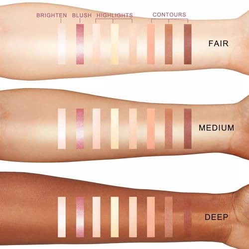 Youngfocus Cosmetics Cream Contour Best 8 Colors Contouring Foundation - Highlighting Makeup Kit/Concealer Palette - Vegan, Cruelty Free and Hypoallergenic - Instruction Manual£¨Face Blushes£©