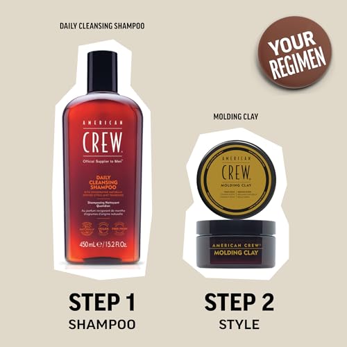 American Crew Men's Hair Molding Clay, Like Styling Gel with Strong Hold & Medium Shine, 3 oz