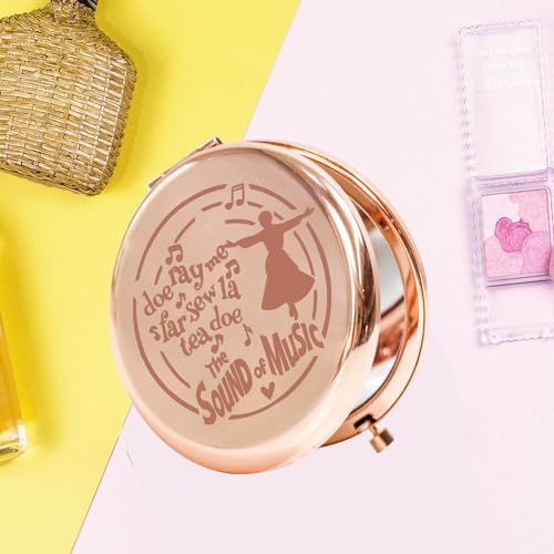 KEYCHIN Sound Of Music Pocket Mirror Maria Musical Fans Gifts Doe Ray Me Far Sew La Tea Doe Compact Make Up Broadway Sound Of Music Merch (Doe Ray Me-RG)