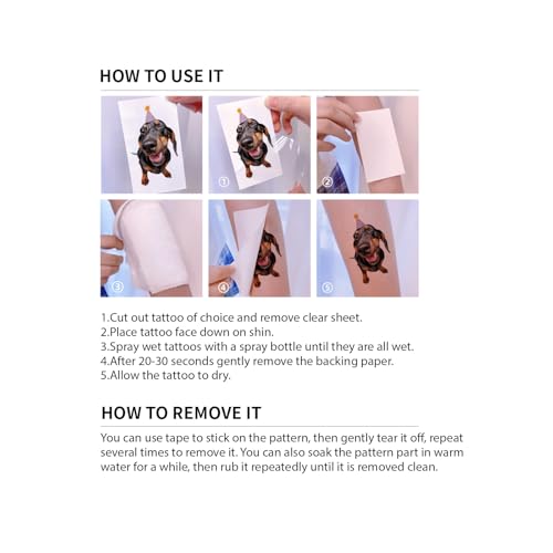 Dog Tattoos for Kids,60 Pcs Cute Pet Dog Puppy Themed Temporary Tattoo for Birthday Party Decorations Supplies Favors, Animal Fake Tattoo Stickers Q852
