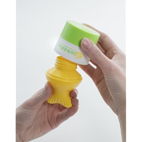 Sun-Easy Sunscreen Applicator, Refillable Roll-On with Sponge for Kids and Babies, Fun, Fast and Mess-Free application, Holds 80 ml, Fish/Blue Cap