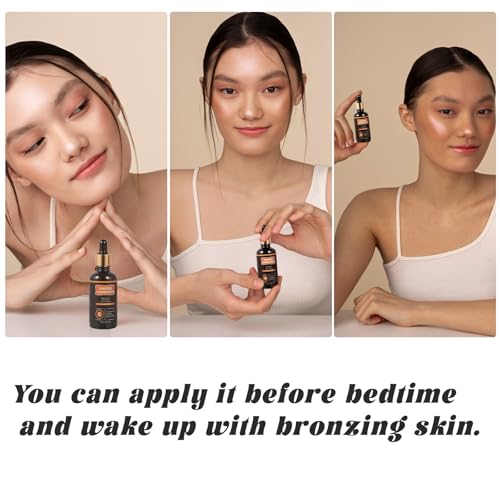 Sun Free-Self Tanning Drops-Bronzing Face Drops-Sunless Self-Tanner for a Natural,Plant extraction formula-DHA content 7%-8%.Moisturizing Bronzing Drops for Face & Body