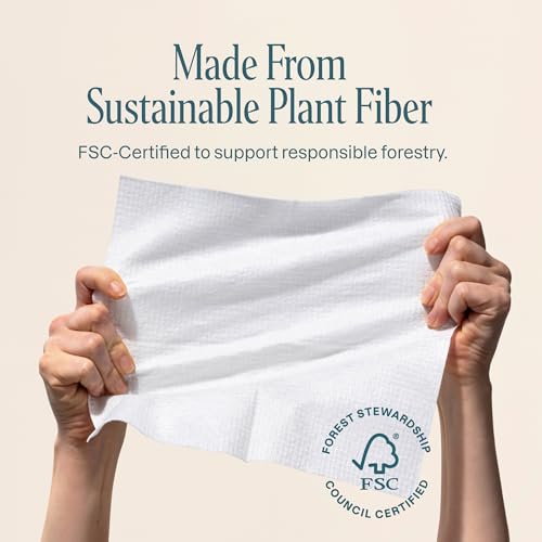 Cliganic Clean Face Towels XL, Multi-Pack (100 Count), Disposable, Ultra-Absorbent, Hypoallergenic & Soft - Makeup Remover Dry Wipes, Pamper Your Face, Hygienic Towelettes, for All Skin Types