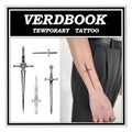 Waterproof Temporary Tattoos: 2-Sheet Tattoo Kit with Realistic Body Stickers, Semi-Permanent Tattoos for Adults Lasting 7-15 Days ? Safe for Men & Women, Crossed Blades