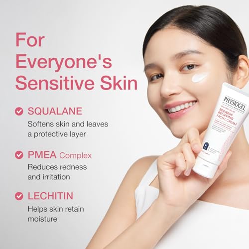 Physiogel Redness Reducing Cream ? Ceramide Moisturizer for Dry, Sensitive & Redness-Prone Skin, Repairs Skin Barrier, Dermatologist-Tested, Fragrance-Free, Korean Skincare, 3.4 fl oz (Pack of 2)
