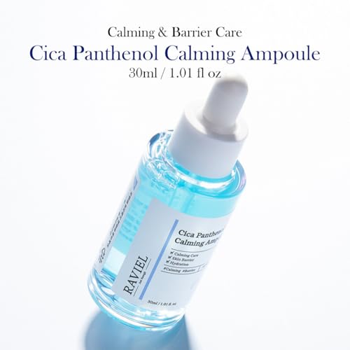 RAVIEL Cica Calming Ampoule ? Soothing & Hydrating Serum with Panthenol and 5X Exosome Complex for Sensitive, Troubled Skin, Korean Skincare,30ml 1.01 fl oz