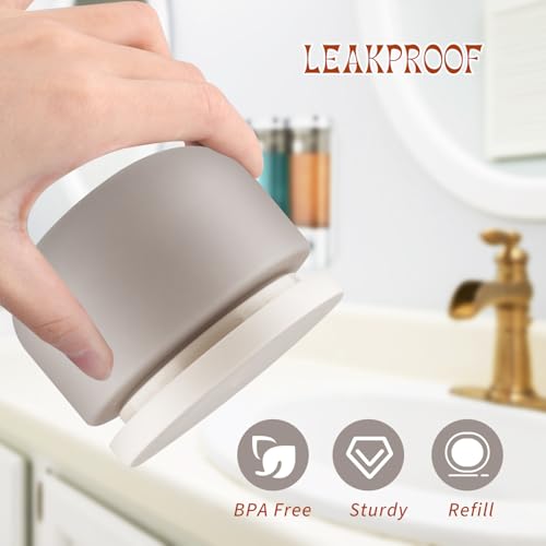 6 Pcs 8oz/250g Empty Plastic Jar Wide Mouth Cosmetic Container With Lids Refillable Travel Storage Container For Lotion Cream Body Butter Powder Ointments Samples Beauty Products etc (Grey)