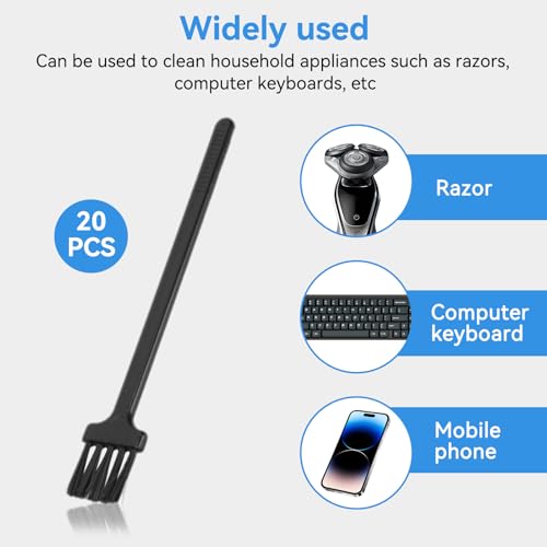 20 Pcs Electric Shaver Cleaning Brushes, Razors Brush Set, Trimmer Cleaner Brush with Long Handle for Computer Keyboard Shaver Appliance and More