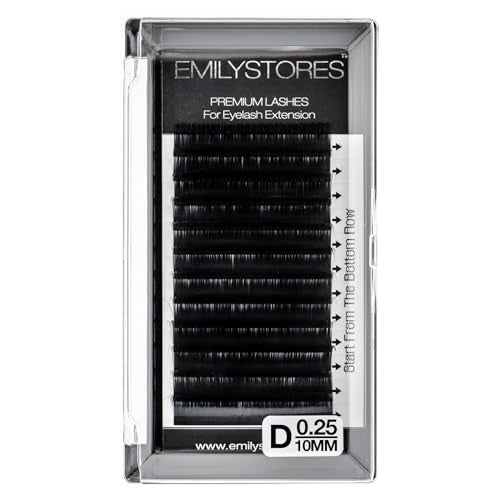 Eyelash Extensions 0.25mm Thickness D Curl Natural-Looking Individual Volume Eyelashes For Lash Extensions (10MM)